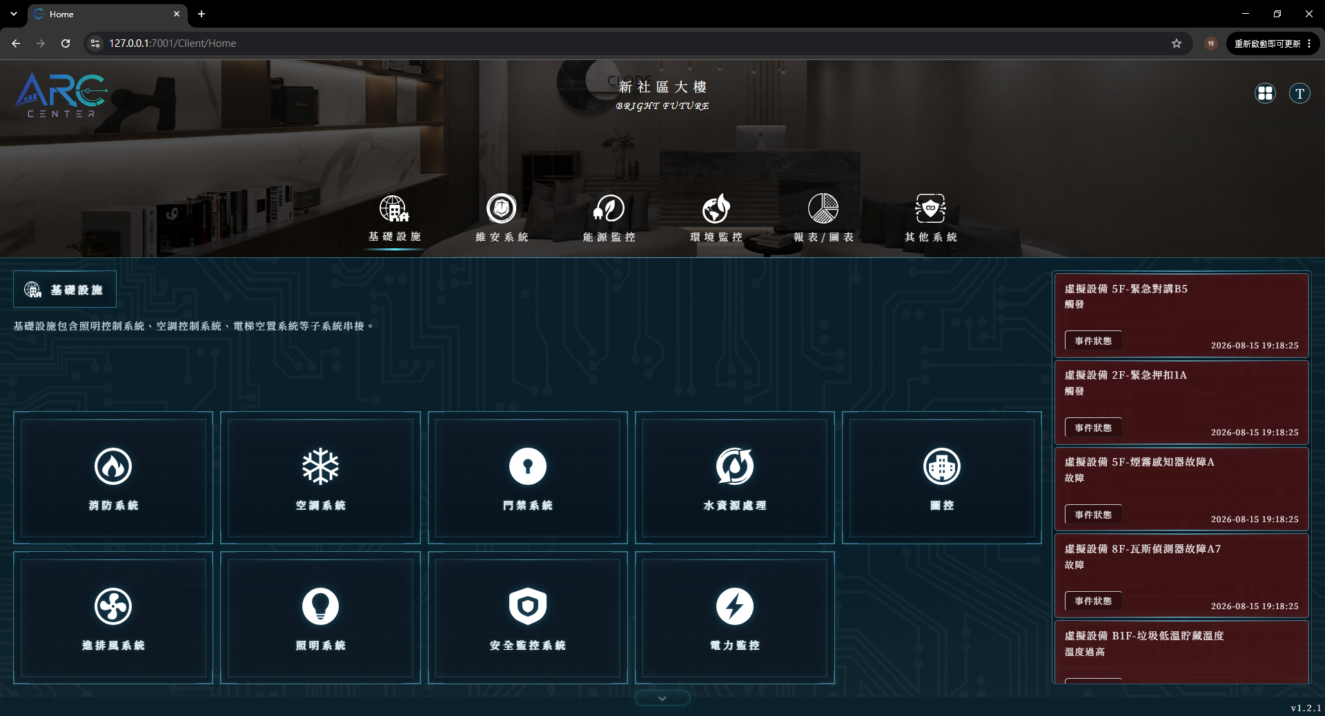 ARC Center Web 中央監控介面